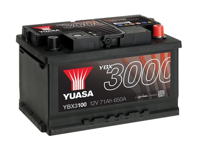 Батарея аккумуляторная Yuasa YBX3000 SMF 12В 71Ач 650A(EN) R+(YBX3100) пр-во YUASA