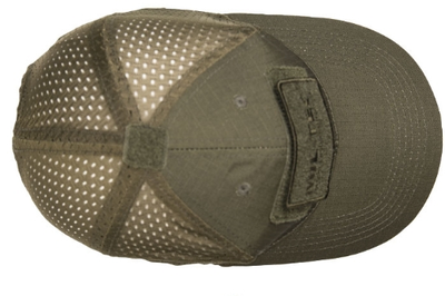 Бейсболка кепка з сіткою Олива Mil-Tec M-T з двома липучками для кріплення наклейок ripstop універсальний регульований розмір липучкою повсякденна (12317601) M-T