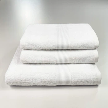 Набор махровых полотенец с бордюром 3шт GM Textile 50х90см, 50х90см, 70х140см 400г/м2 (Белый)