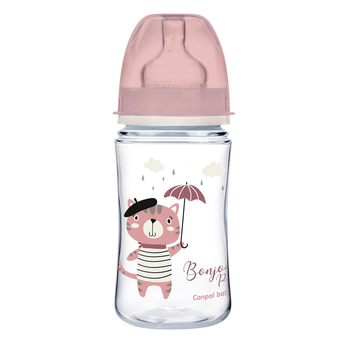 Butelka Canpol Babies EasyStart szeroka antykolkowa różowa 240 ml (5901691844384)