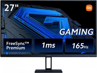 Монитор 27" Xiaomi Gaming Monitor G27i, Black, wled, ips, 1920x1080 (16:9), 165 Гц, 1 мс, 250 кд/м, 1000:1, 178°/178°, hdmi/dp, Vesa 75x75 (ela5375eu)