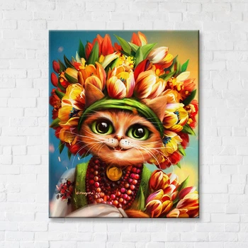 Постер на холсте Весенняя киса Марианна Пащук 30х40 см Brushme (2000002768425)