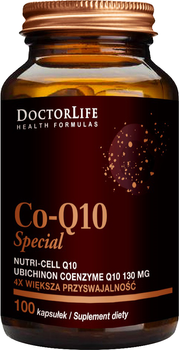 Suplement diety Doctor Life Co-Q10 Special koenzym Q10 130 mg w organicznym oleju kokosowym 100 kapsułek (5906874819456)