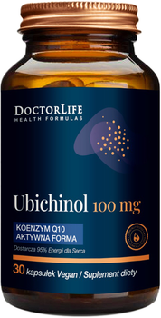 Харчова добавка Doctor Life Убіхінол коензим Q10 активна форма 100 мг 30 капсул (5903317644071)