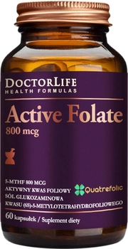 Suplement diety Doctor Life Active Folate aktywny kwas foliowy 800 mcg 60 kapsułek (5906874819746)