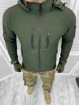 Куртка L тактична ML-517 Оливкова, демісезонна флісова для військових софтшелл з капюшоном