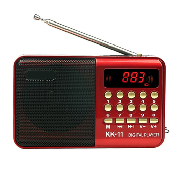 Радиоприемник цифровой с аккумулятором и ремешком Радио FM LED-дисплей MP3-плеер USB-рекордер RED