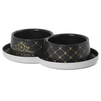 Подвійна миска для котів Moderna Double Trendy Dinner Luxurious чорний 2х350мл (5412087013104)