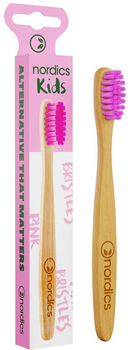 Szczoteczka do zębów Nordics Kids Bamboo Toothbrush bambusowa dla dzieci Pink 1 szt (3800500324050)