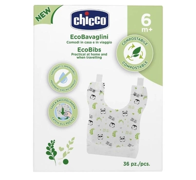 Śliniaczki Chicco EcoBibs jednorazowe kompostowalne 36 szt (8058664133697)