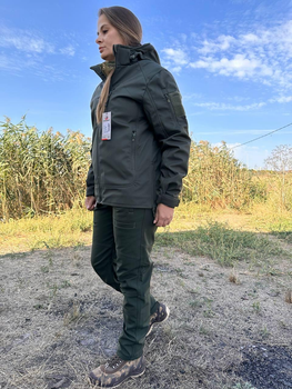 Тактическая куртка хаки COMBAT Боевой софтшел Soft-Shell на флисе для женщин S XL