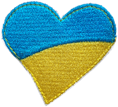 Шеврон нашивка на липучці IDEIA Прапор України Серце вишитий патч 6 х 6.5 см 2 шт. (2200004269115)