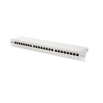 Патч-панель для організації кабелів Ethernet DIGITUS САТ 6 STP 19" 1U 24 порти зібрана (DN-91624S)