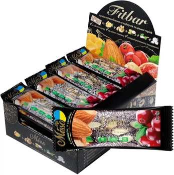 Упаковка Fitbar Misso Журавлина и Мигдаль 30 г x 20 шт (4820232570449)