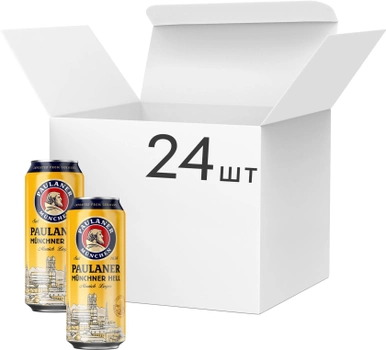 Упаковка пива Paulaner Original світле фільтроване 4.9% 0.5 л x 24 шт (4066600211815)