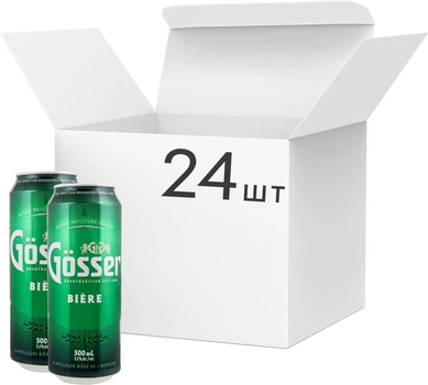 Упаковка пива Gosser Light світле фільтроване 5.2% 0.5 л x 24 шт (9001511100617)