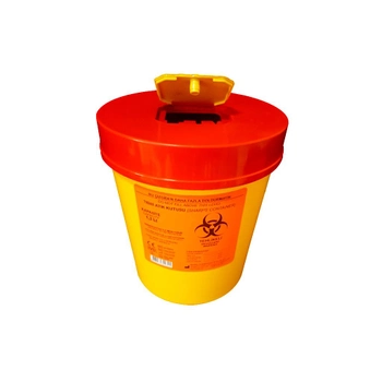 Контейнер для утилизации медицинских отходов 1,3 л с крышкой Желтый Moslab