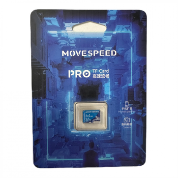 MicroSD Карта памяти Movespeed Pro TF Card U3 A2 V30 C10 64Gb