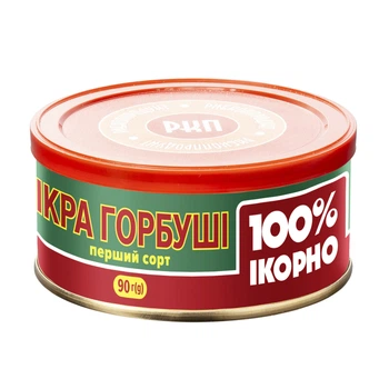 Икра лососевая Горбуши 100% Икорно 90 г в жестяной банке