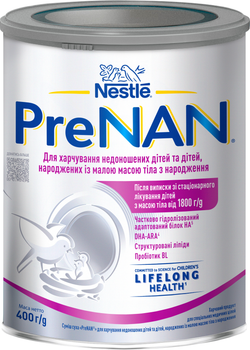 Смесь сухая PreNAN для питания недоношенных детей и детей, рожденных с малой массой тела с рождения 400 г (7613038788005)