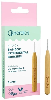 Набір міжзубних щіток Nordics Bamboo Interdental Brushes бамбуковий 0.4 мм 8 шт (3800500324210)