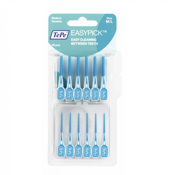 Набір зубних щіток / міжзубних зубочисток TePe EasyPick з футляром M/L Blue 36 шт (7317400015842)