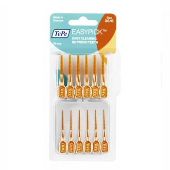 Набір зубних щіток / міжзубних зубочисток TePe EasyPick з футляром XS/S Orange 36 шт (7317400015811)