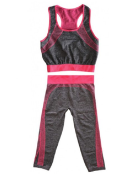 Костюм для Йоги Фітнесу та Бігу Yoga Sets Топ і Лосини pink One Size