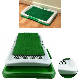 Великий туалет для собак Puppy Potty Pad MH-872 68×42 см з покриттям під траву, багаторазовий пластиковий лоток для цуценят, собак дрібних і середніх порід, домашній туалет