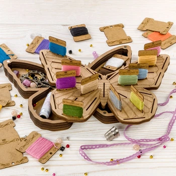 Шкатулка для рукоделия Wonderland Crafts + 33 бобинки FLZB(N)-047 (24*18*2.7см)
