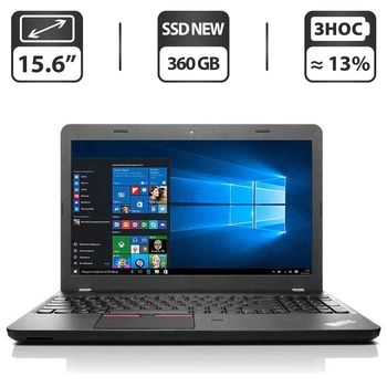 Ноутбук Б-клас Lenovo ThinkPad E550 / 15.6" (1366x768) TN / Intel Core i3-5005U (2 (4) ядра по 2.0 GHz) / 12 GB DDR3 / 360 GB SSD NEW / Intel HD Graphics 4400 / WebCam / HDMI / Windows 10 Pro б/в