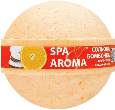 Солевая бомбочка для ванн "Апельсин и кокосовое масло" - Bioton Cosmetics Spa & Aroma Bath Bomb 200g (75g) (947279-1466567-2)