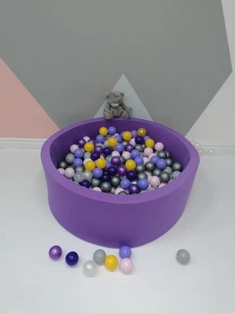 Сухий басейн Maikinbaby коло 90х40х6 см та 200 шт куль Бузковий (арт.М90-101)