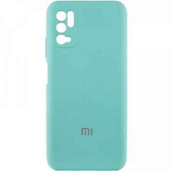 Силіконовий чохол з мікрофіброю (АА) для Xiaomi Poco M3 Pro / Note 10 5G (Бірюзовий)