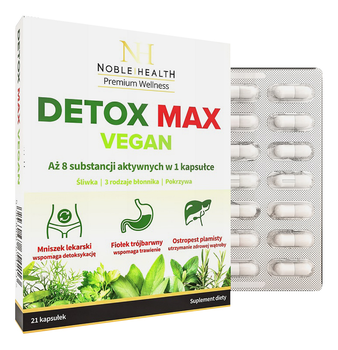 Suplement diety Noble Health Detox Max Vegan 21 kapsułek (5903068655135)