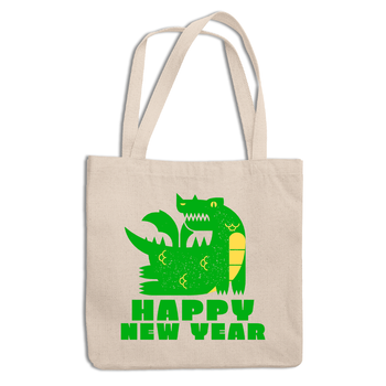 Еко-сумка шоппер з новорічним принтом "Happy New Year. Dragon 2024. Дракон 2024" ЭСШ001316