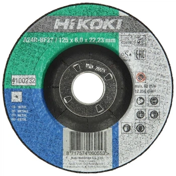 Шлифовальный диск по металлу 150х6х22 мм A24R-BF27 Hitachi 752553