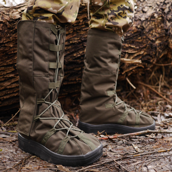 Тактические Бахилы водоталкивающие, Военные гамаши на обувь для Защиты от Дождя Хаки XL (46-48)