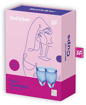 Zestaw kubeczków menstruacyjnych Satisfyer Feel Confident Menstrual Cup 15 ml + 20 ml Dark Blue (4061504002057)