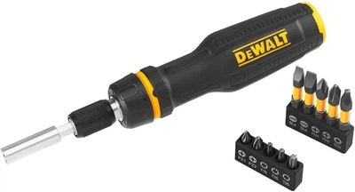 Отвертка - набор DeWALT FULL FIT Telescoping, с битами 10 шт: биты 25 мм: SL3, SL6, PH1, PH2, SQ2; биты 50 мм: SL3, SL6, PH1, PH2, SQ2 DWHT68001-0