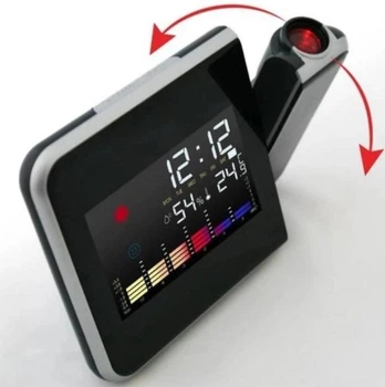 Метеостанція годинник з проектором часу на стіну Color Screen 8190 календар (KS43535464)