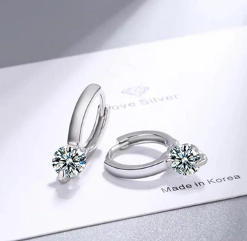 Серьги серебро маленькие кольца хупы стильные. Italy 1229