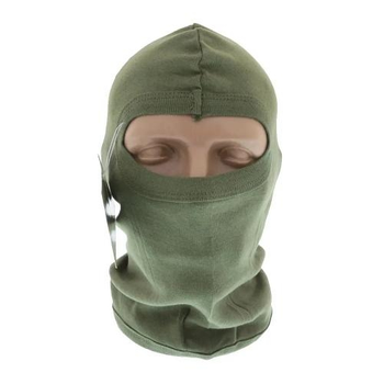 Балкаклава маска на лицо Mil-Tec хлопчатобумажная универсальная для защиты лица и шеи от холода и экстремальных условий Олива (12114201)