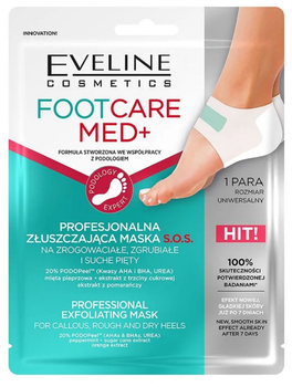 Maska do pięt Eveline Foot Care Med+ profesjonalna złuszczająca 1 para (5903416026440)