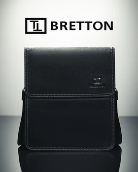 Чоловіча велика сумка-планшет натуральна шкіра Bretton PR-230801-37824 чорний