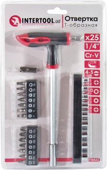 Викрутка Т-подібна (Intertool) -/+ 25в1 HT-0422