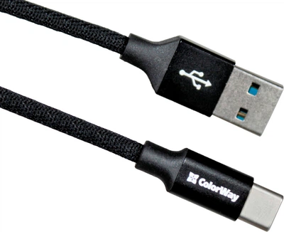 Кабель для зарядки моб. телеф. USB-A to Type-C (ColorWay) 1м. черный