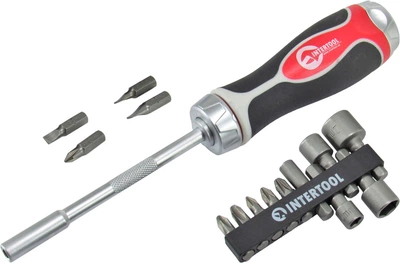 Отвертка реверсионна (Intertool) - / + 15в1 VT-1002