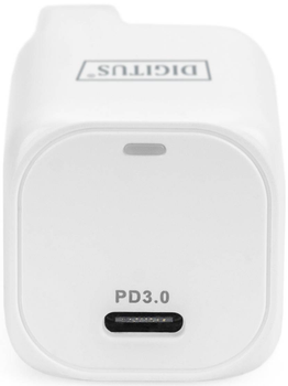 Мережевий зарядний пристрій Digitus USB-C 20Вт PD 3.0 Білий (DA-10060)