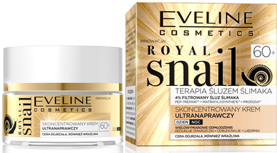 Крем для обличчя Eveline Royal Snail 60+ концентроване ультравідновлення день/ніч 50 мл (5901761980981)